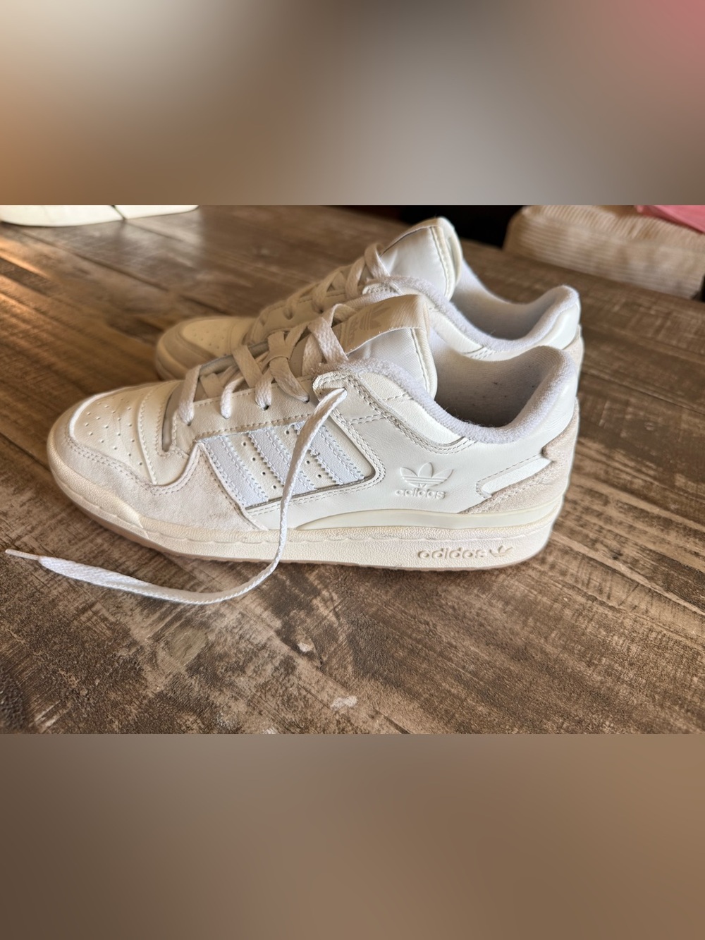 adidas Off-White Low-Top Leather Sneakers